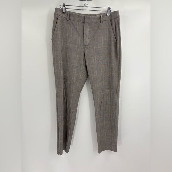 massimo dutti slim chino modal cotton grey check trousers pants size 6 (30) - Picture 1 of 16